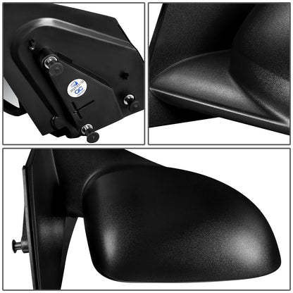 RETROVISOR MIRROR - 07-12 DODGE CALIBER - MANUAL - OEM - LEFT - TEXTURED/BLACK