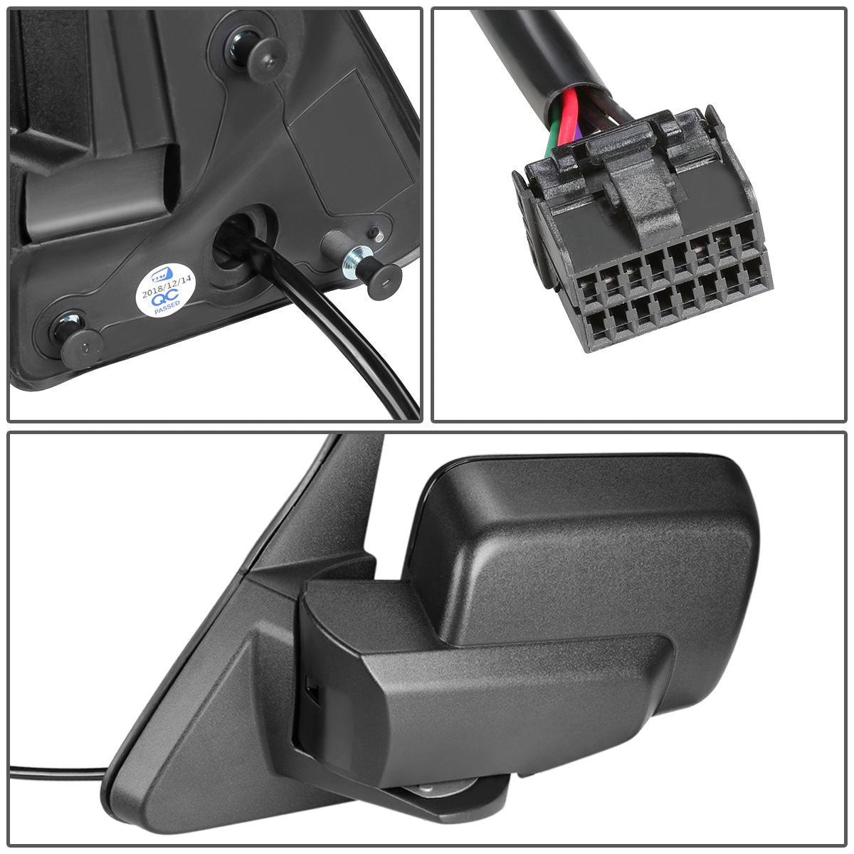 RETROVISOR MIRROR - 06-10 JEEP COMMANDER - POWERED - HEATED - OEM - LEFT - TEXTURED/BLACK