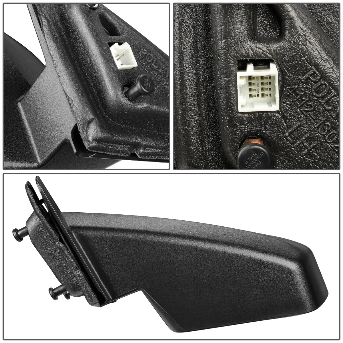 RETROVISOR MIRROR - 08-14 DODGE AVENGER - POWERED - OEM - LEFT - TEXTURED/BLACK