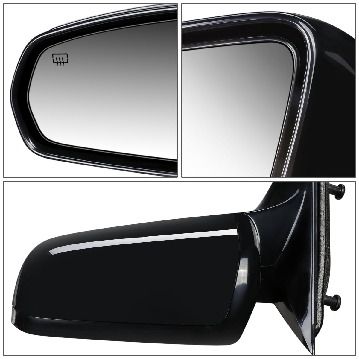 RETROVISOR MIRROR - 07-10 CHRYSLER SEBRING - POWERED - HEATED - OEM - LEFT - PAINTABLE - BLACK