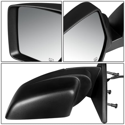 RETROVISOR MIRROR - 07-11 DODGE NITRO - POWERED - HEATED - OEM - LEFT - TEXTURED/BLACK