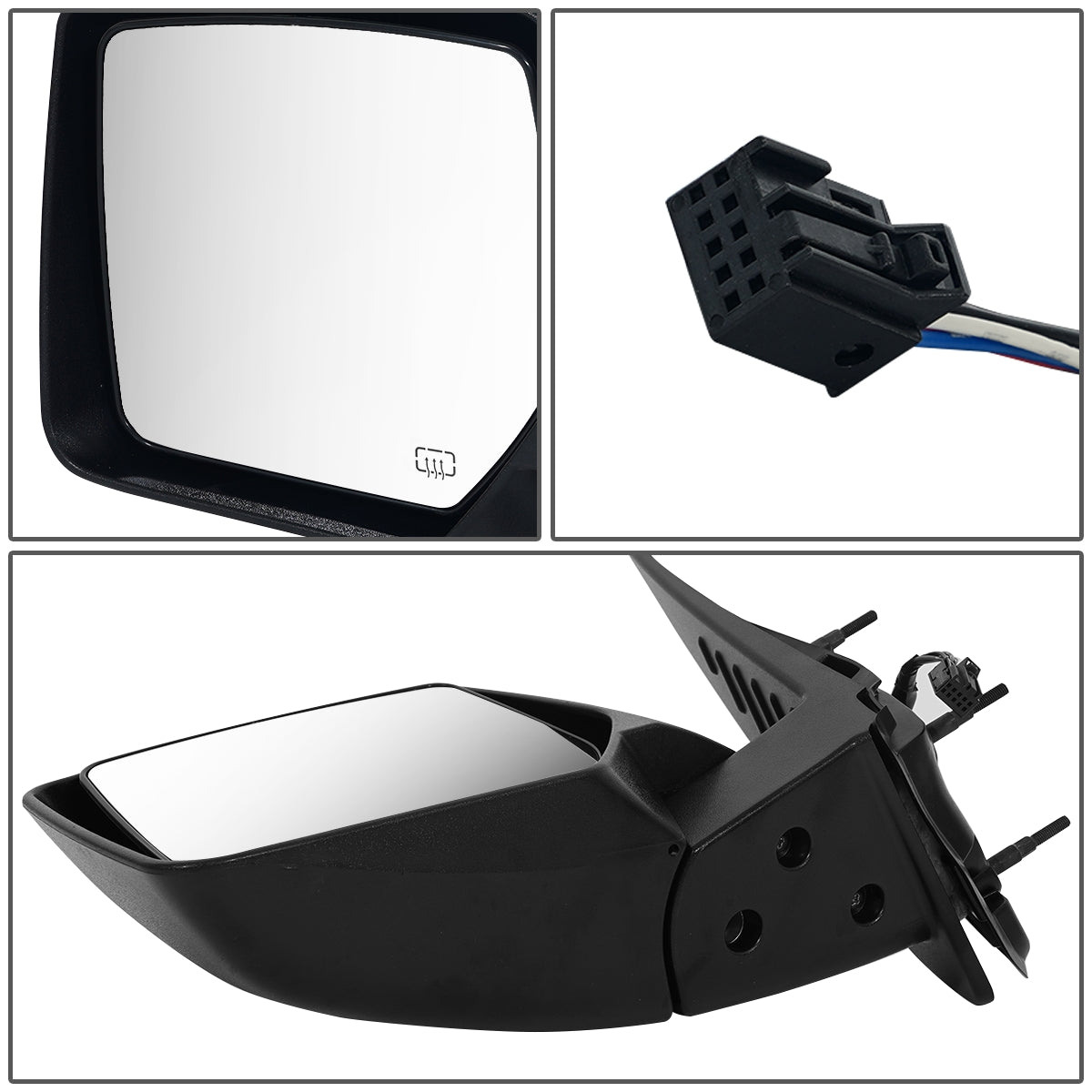 RETROVISOR MIRROR - 08-12 JEEP LIBERTY - POWERED - HEATED - OEM - LEFT - TEXTURED/BLACK