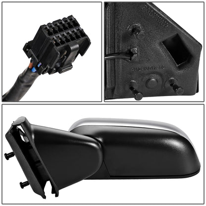 RETROVISOR MIRROR - 07-09 CHRYSLER ASPEN - POWERED - HEATED - W/ MEMORY - OEM - LEFT - TEXTURED/BLACK