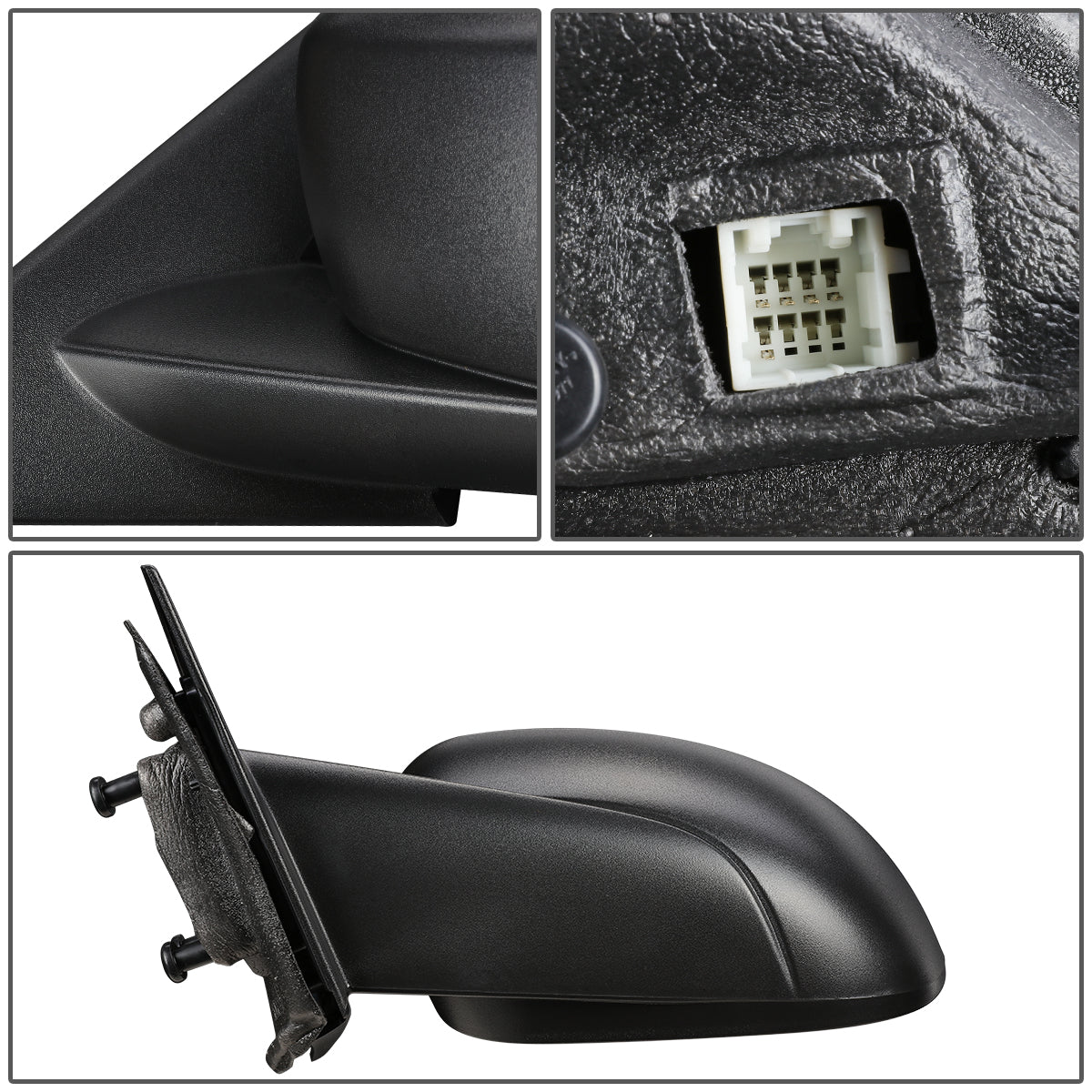 RETROVISOR MIRROR - 07-10 CHRYSLER 300 / 06-10 DODGE CHARGER / 05-08 DODGE MAGNUM - POWERED - HEATED - OEM - LEFT - TEXTURED/BLACK