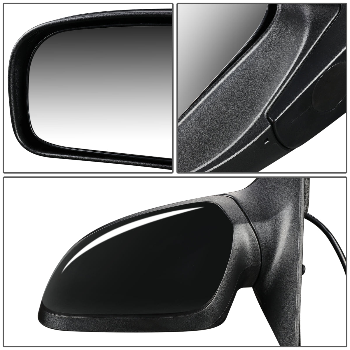 RETROVISOR MIRROR - 06-08 CHRYSLER PACIFICA - POWERED - HEATED - OEM - LEFT - PAINTABLE - BLACK