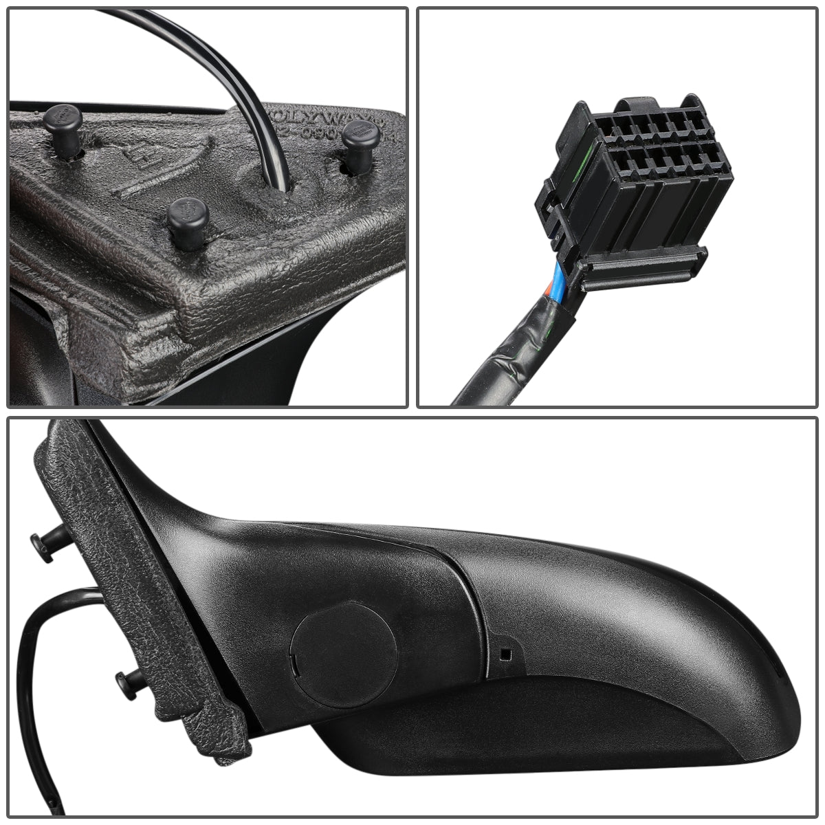 RETROVISOR MIRROR - 06-08 CHRYSLER PACIFICA - POWERED - HEATED - OEM - LEFT - PAINTABLE - BLACK