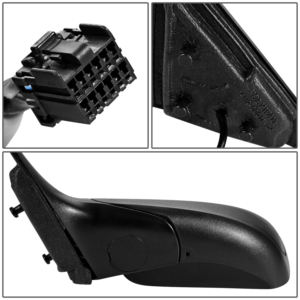 RETROVISOR MIRROR - 06-08 CHRYSLER PACIFICA - POWERED - HEATED - W/MEMORY - FOLDING - OEM - LEFT - PAINTABLE - BLACK