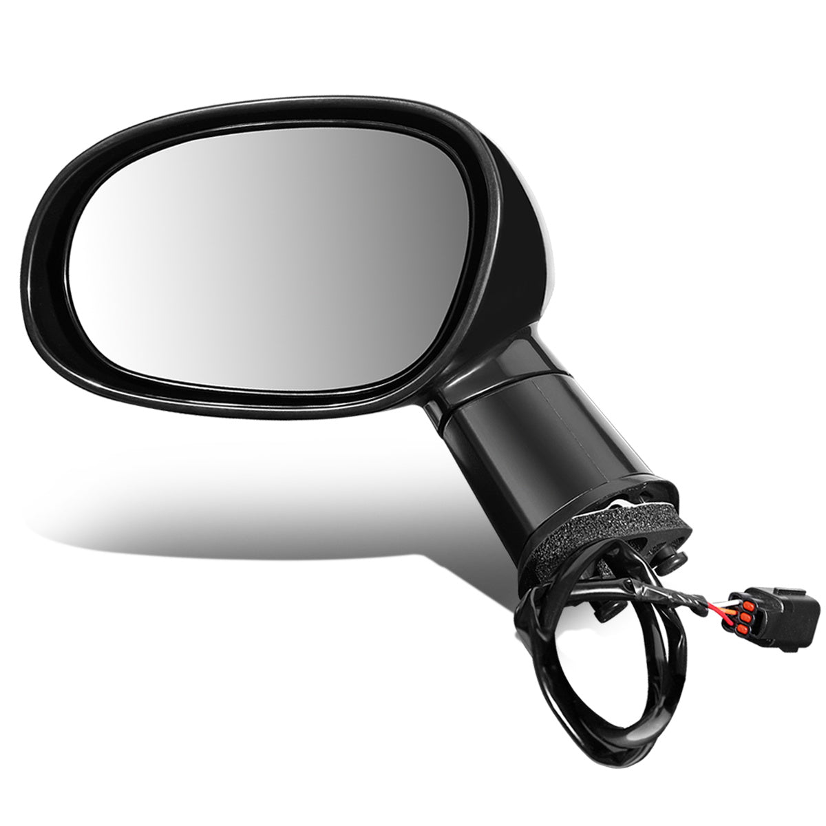 RETROVISOR MIRROR - 08-14 DODGE CHALLENGER - POWERED - OEM - LEFT - PAINTABLE - BLACK