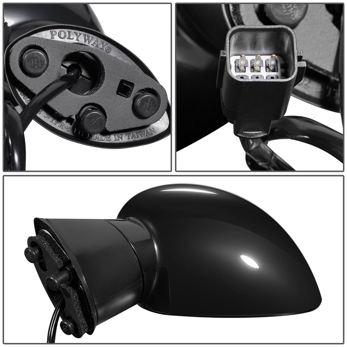 RETROVISOR MIRROR - 08-14 DODGE CHALLENGER - POWERED - OEM - LEFT - PAINTABLE - BLACK