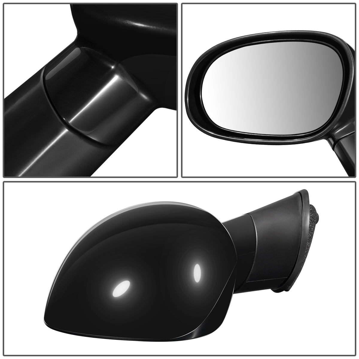 RETROVISOR MIRROR - 08-14 DODGE CHALLENGER - POWERED - OEM - LEFT - PAINTABLE - BLACK
