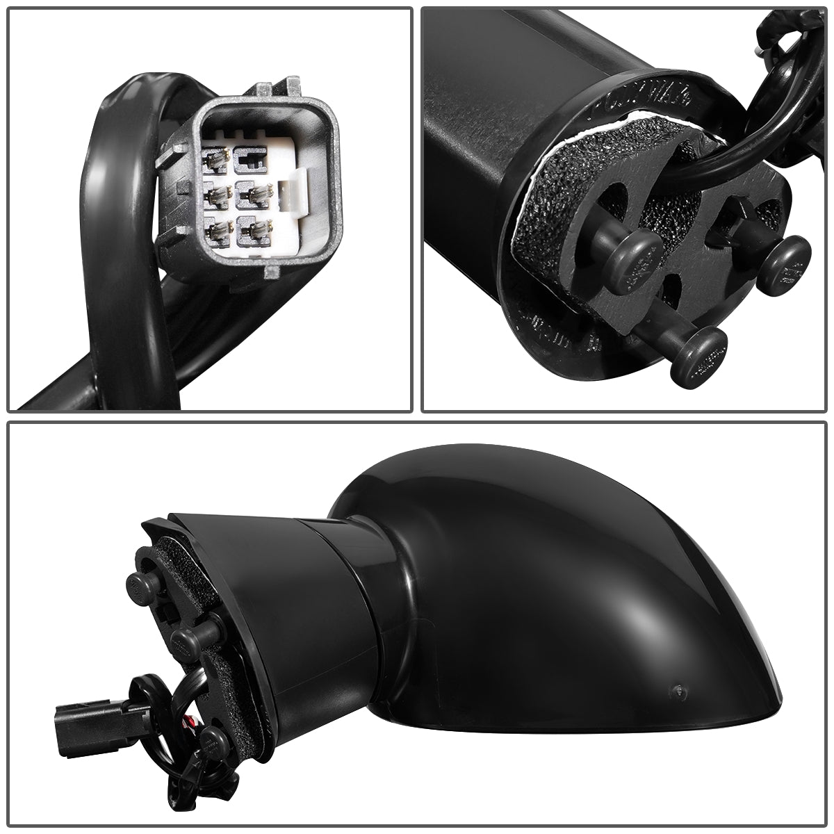 RETROVISOR MIRROR - 08-14 DODGE CHALLENGER - POWERED - HEATED - OEM - LEFT - TEXTURED/BLACK