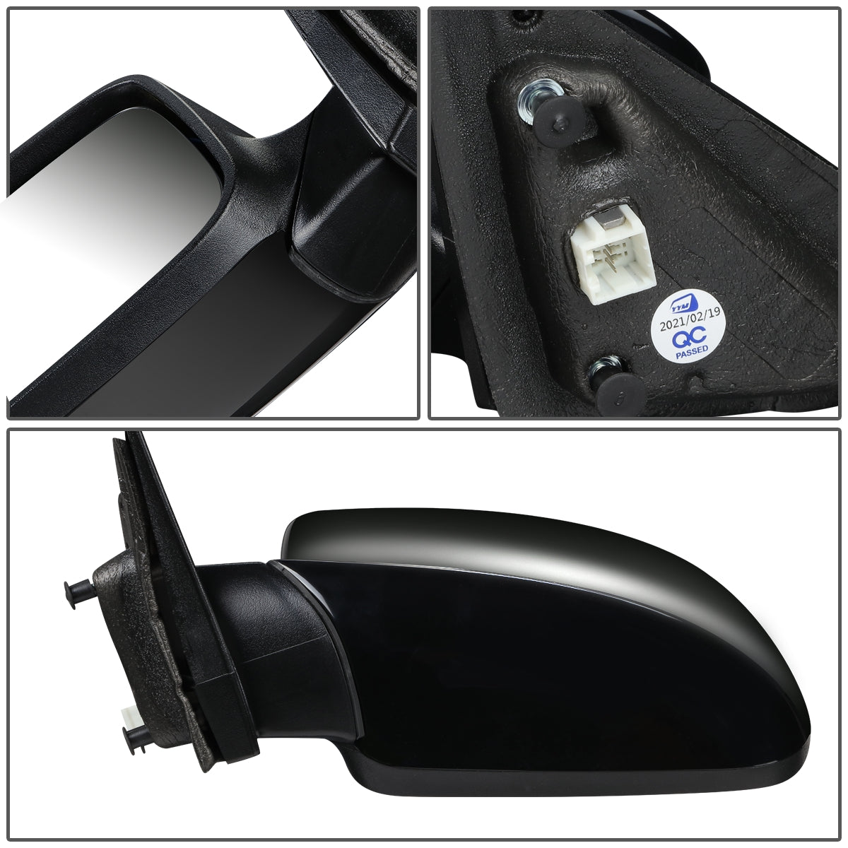 RETROVISOR MIRROR - 11-14 CHRYSLER 200 CONVERTIBLE - POWERED - HEATED - FOLDING - OEM - LEFT - TEXTURED/BLACK