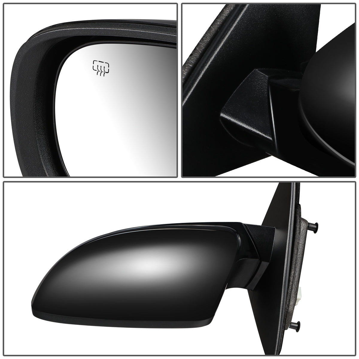 RETROVISOR MIRROR - 11-14 CHRYSLER 200 CONVERTIBLE - POWERED - HEATED - FOLDING - OEM - LEFT - TEXTURED/BLACK