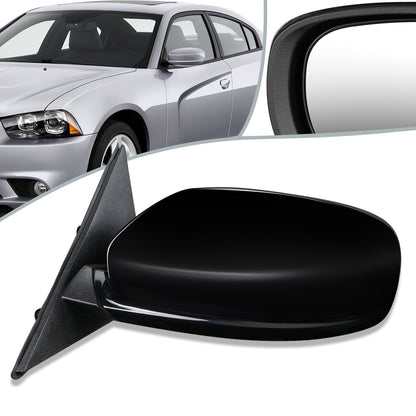 RETROVISOR MIRROR - 11-14 DODGE CHARGER - POWERED - FOLDING - OEM - LEFT - TEXTURED/BLACK