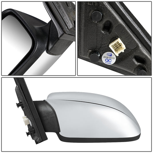 RETROVISOR MIRROR - 11-13 CHRYSLER 200, CONVERTIBLE - POWERED - FOLDING - OEM - LEFT - CHROME