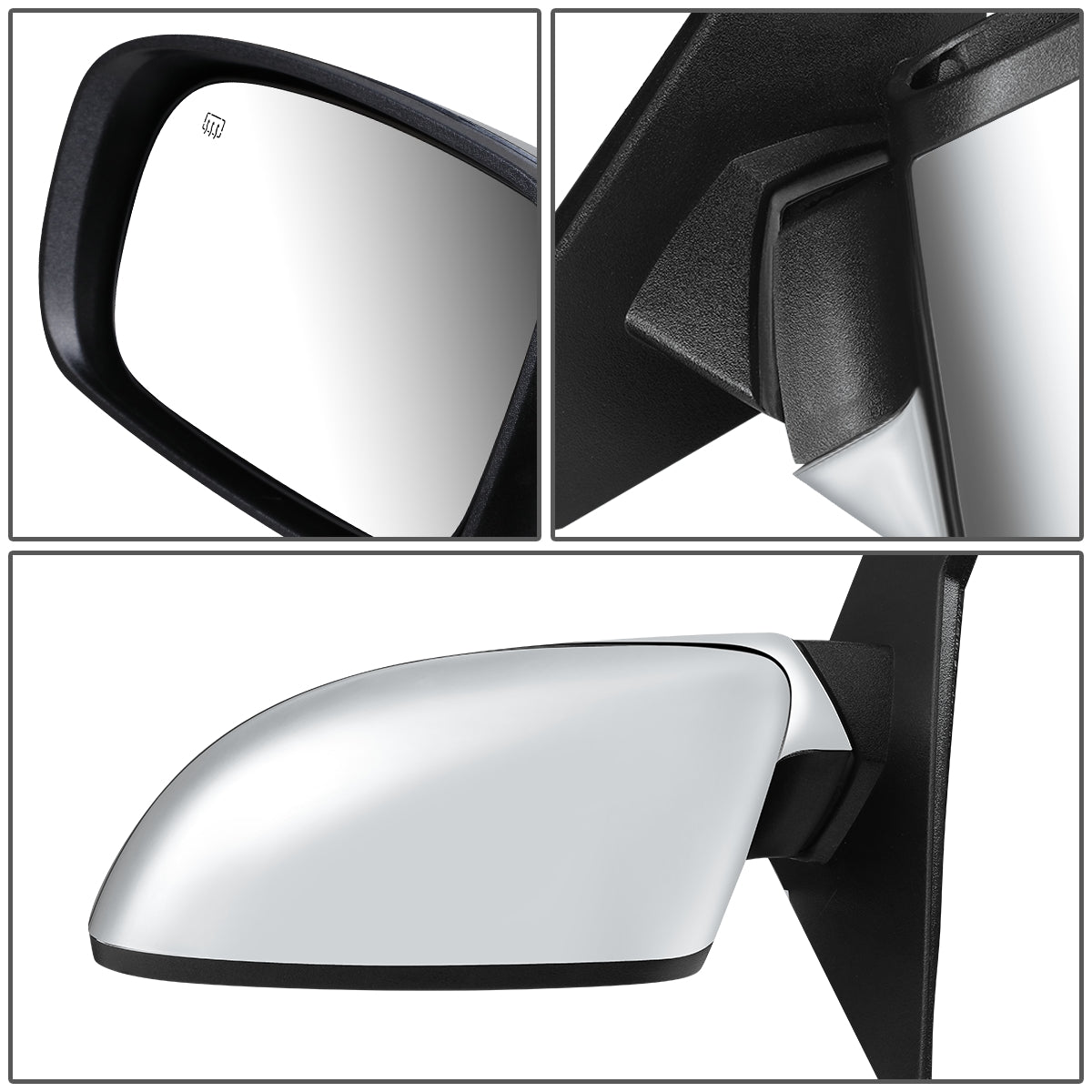 RETROVISOR MIRROR - 11-13 CHRYSLER 200, CONVERTIBLE - POWERED - FOLDING - OEM - LEFT - CHROME