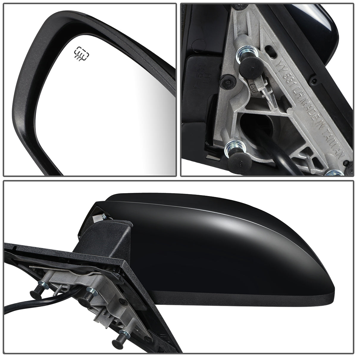 RETROVISOR MIRROR - OEM - 11-14 CHRYSLER 300C - POWERED - HEATED - FOLDING - W/ BLACK MATERIAL - LEFT