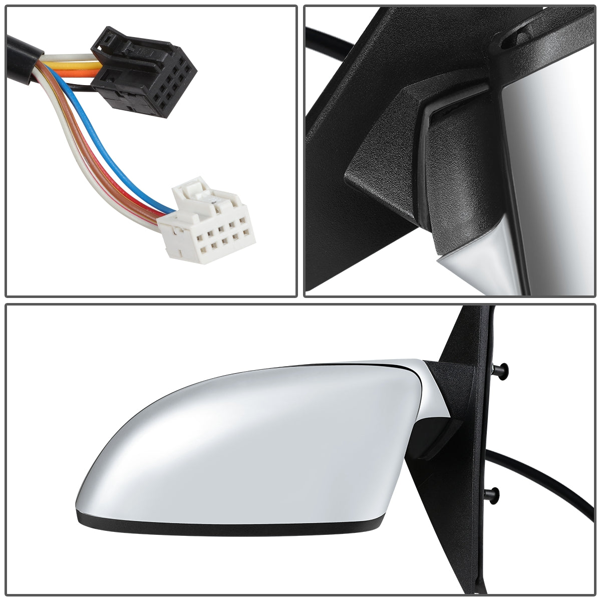 RETROVISOR MIRROR - OEM - 11-14 CHRYSLER 300C - POWERED - HEATED - FOLDING - W/ MEMORY - W/ CHROME COVER - LEFT