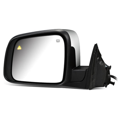 RETROVISOR MIRROR - OEM - 11-13 JEEP GRAND CHEROKEE - POWERED - HEATED - WITH SIGNAL - WITH MEMORY - FOLDING - W/ BSD - W/O DIMMER - W/ CHROME COVER - LEFT