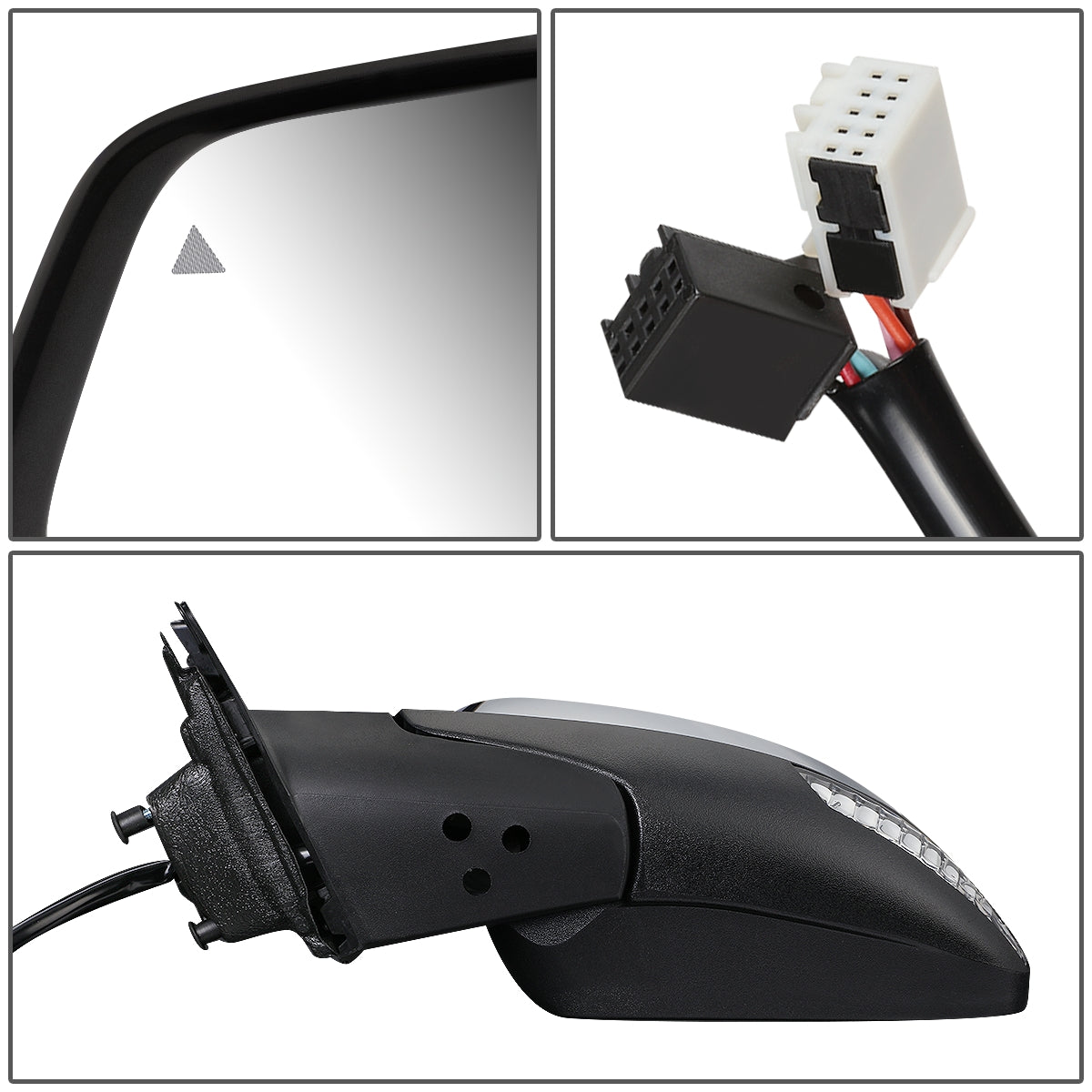 RETROVISOR MIRROR - OEM - 11-13 JEEP GRAND CHEROKEE - POWERED - HEATED - WITH SIGNAL - WITH MEMORY - FOLDING - W/ BSD - W/O DIMMER - W/ CHROME COVER - LEFT