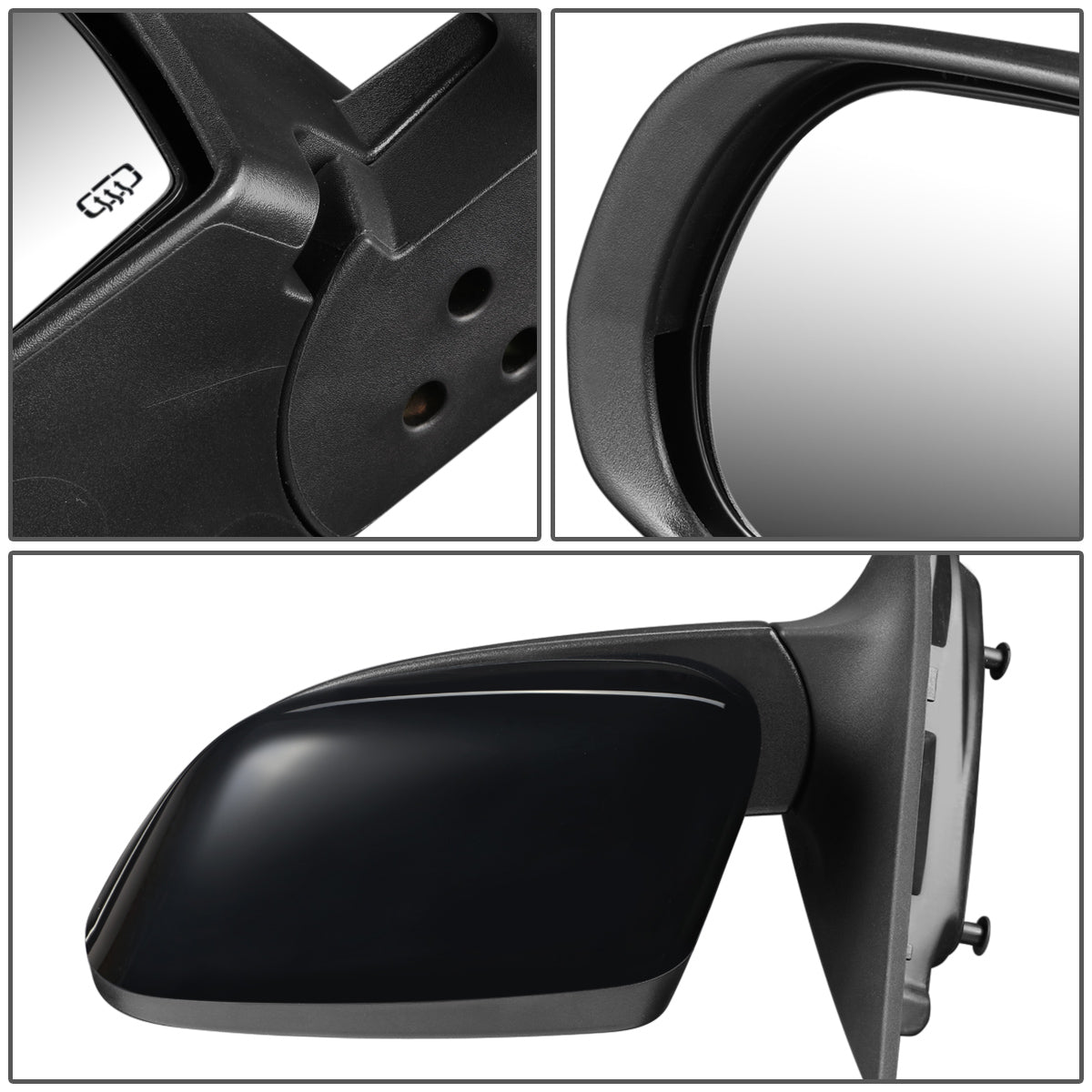 RETROVISOR MIRROR - OEM - 14-16 JEEP CHEROKEE - POWERED - HEATED - FOLDING - W/ BLACK MATERIAL - LEFT