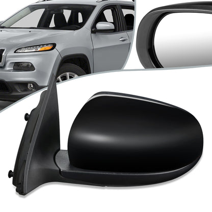 RETROVISOR MIRROR - OEM - 14-16 JEEP CHEROKEE - POWERED - HEATED - FOLDING - W/ BLACK MATERIAL - LEFT