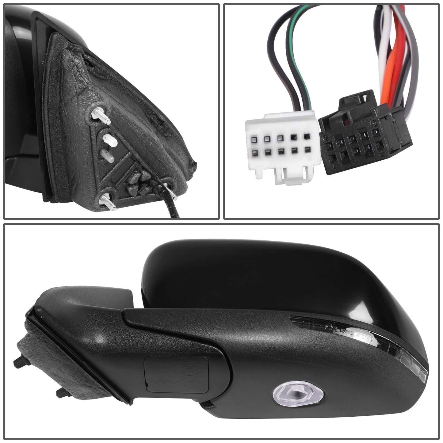 RETROVISOR MIRROR - OE STYLE - JEEP CHEROKEE 14-18 - WITH POWER WITH HEATED GLASS WITH TURN SIGNAL WITH MEMORY - DRIVER SIDE - PAINT TO MATCH - BLACK