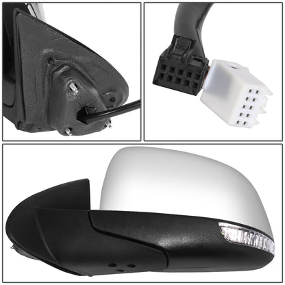 RETROVISOR MIRROR - OE STYLE - DODGE DURANGO 11-22 - WITH POWER WITH HEATED GLASS WITH TURN SIGNAL CHROME COVER - DRIVER SIDE - SMOOTH - BLACK / CHROME