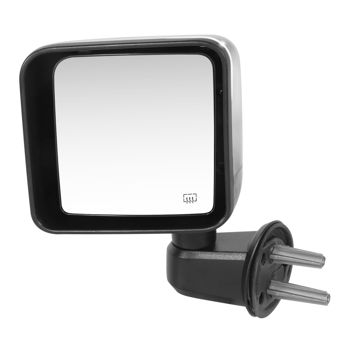 RETROVISOR MIRROR - OE STYLE - JEEP WRANGLER 14 - WITH POWER WITH HEATED GLASS WITH CHROME COVER - DRIVER SIDE - SMOOTH - BLACK / CHROME