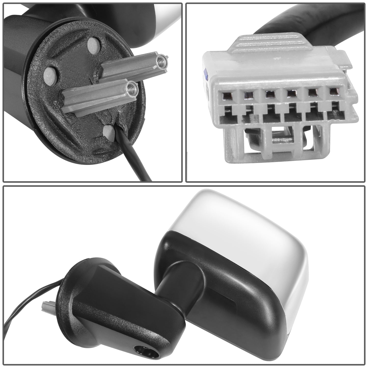 RETROVISOR MIRROR - OE STYLE - JEEP WRANGLER 14 - WITH POWER WITH HEATED GLASS WITH CHROME COVER - DRIVER SIDE - SMOOTH - BLACK / CHROME