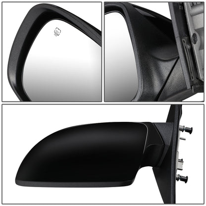 RETROVISOR MIRROR - OEM - 11-16 DODGE CHARGER - POWER MIRROR ADJUSTMENT - HEATED - FOLDING - MEMORY - W/O TURN SIGNAL OR PUDDLE LIGHT - PAINTABLE - ONLY FITS VEHICLES W/ MATCHING FUNCTIONS AS MIRROR - BLACK - LEFT