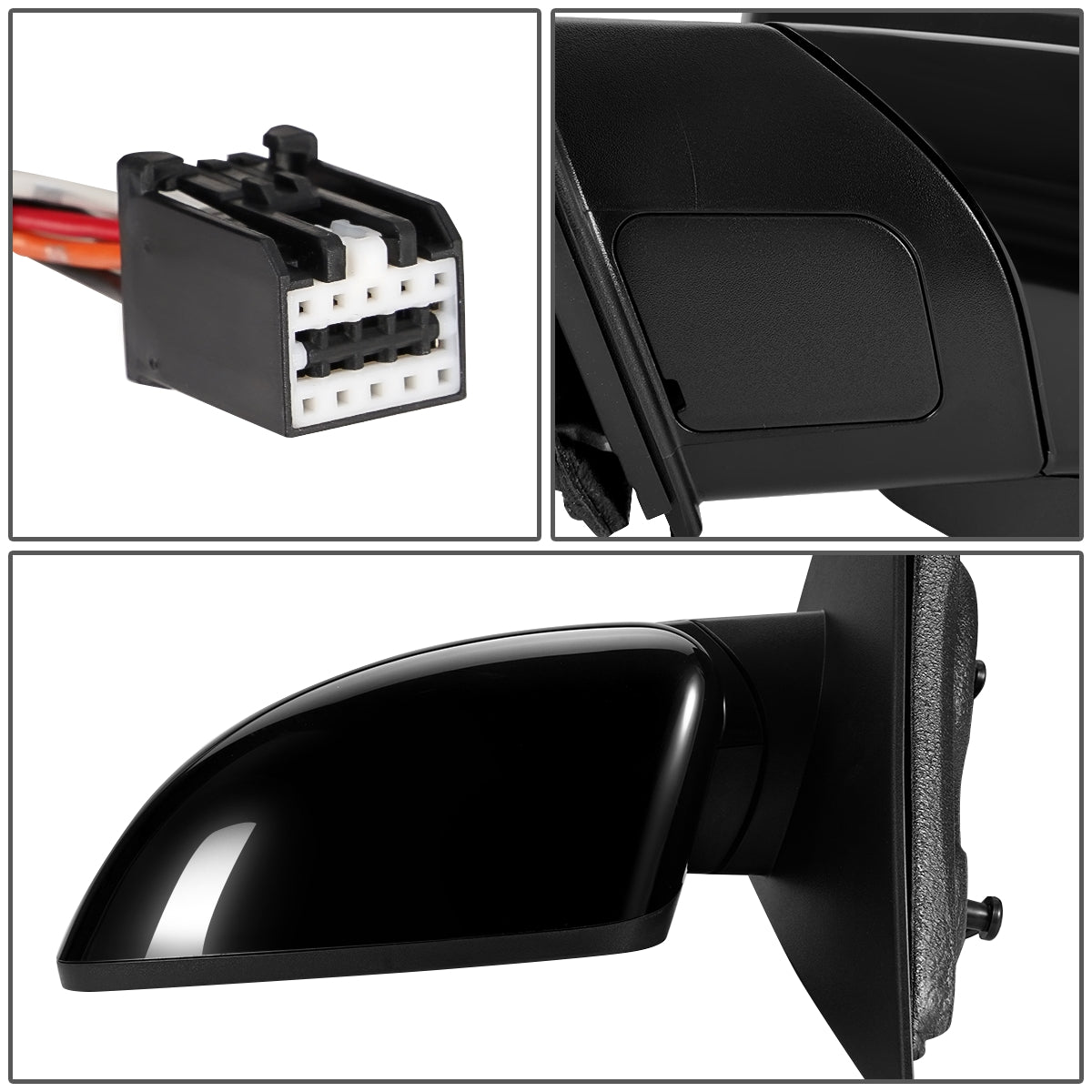 RETROVISOR MIRROR - OEM - 13-16 DODGE DART - POWERED - W/ FOLDING - W/ BLACK MATERIAL - LEFT