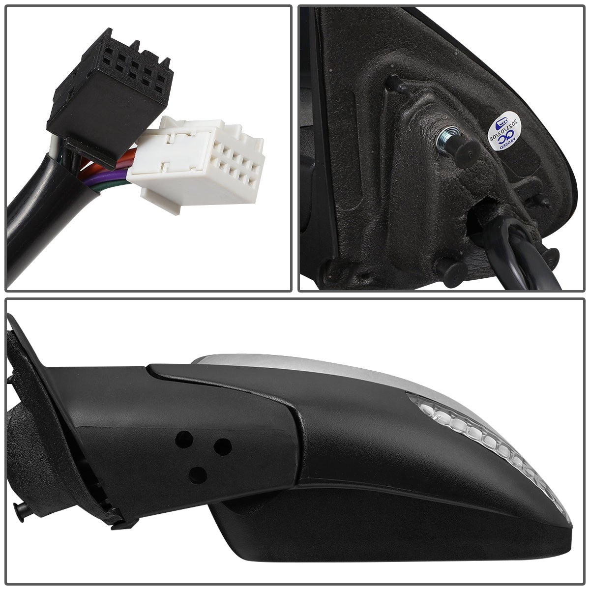 RETROVISOR MIRROR - OEM - 11-13 DODGE DURANGO - POWERED - HEATED - WITH SIGNAL - W/ MEMORY - W/ BSD - W/ FOLDING - W/O DIMMER - W/ CHROME COVER - LEFT