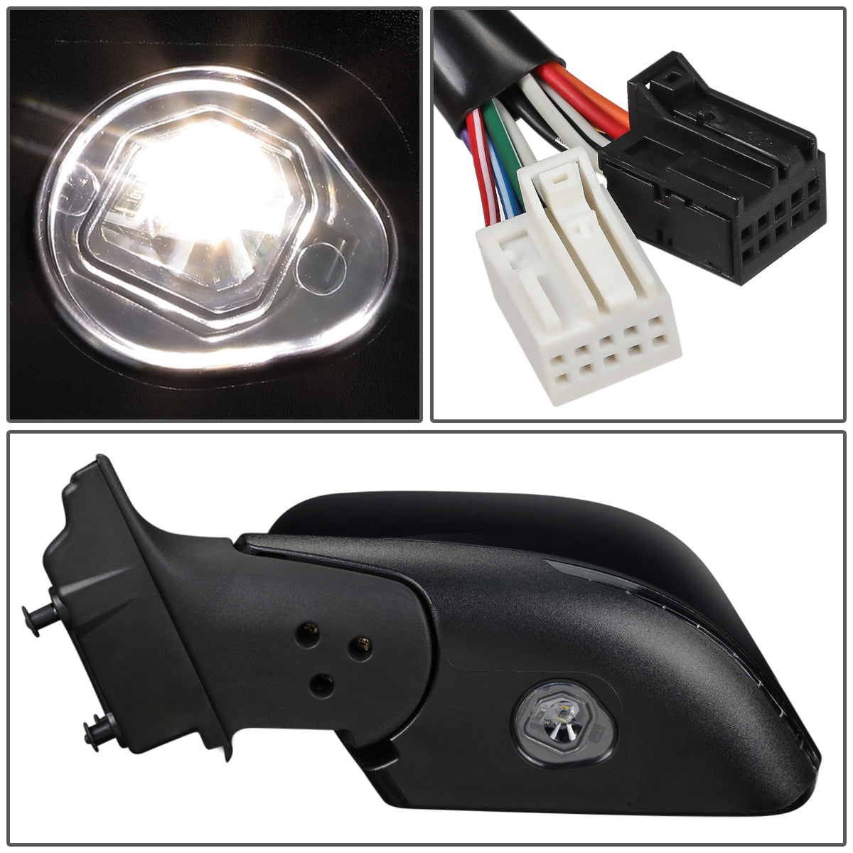 RETROVISOR MIRROR - OEM - 14-16 JEEP CHEROKEE - POWERED - HEATED - WITH SIGNAL - W/ PUDDLE - W/ BSDW - W/ POWER FOLDING - W/ BLACK MATERIAL - LEFT