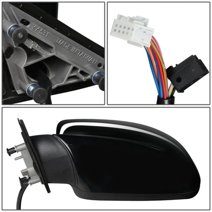 RETROVISOR MIRROR - OEM - 11-19 DODGE CHARGER - POWER MIRROR ADJUSTMENT - HEATED - FOLDING - MEMORY - BLIND SPOT DETECTION - W/O ASPHERICAL GLASS, TURN SIGNAL OR PUDDLE LAMP - PAINTABLE- ONLY FITS VEHICLES W/ MATCHING FUNCTIONS AS MIRROR - BLACK - LEFT