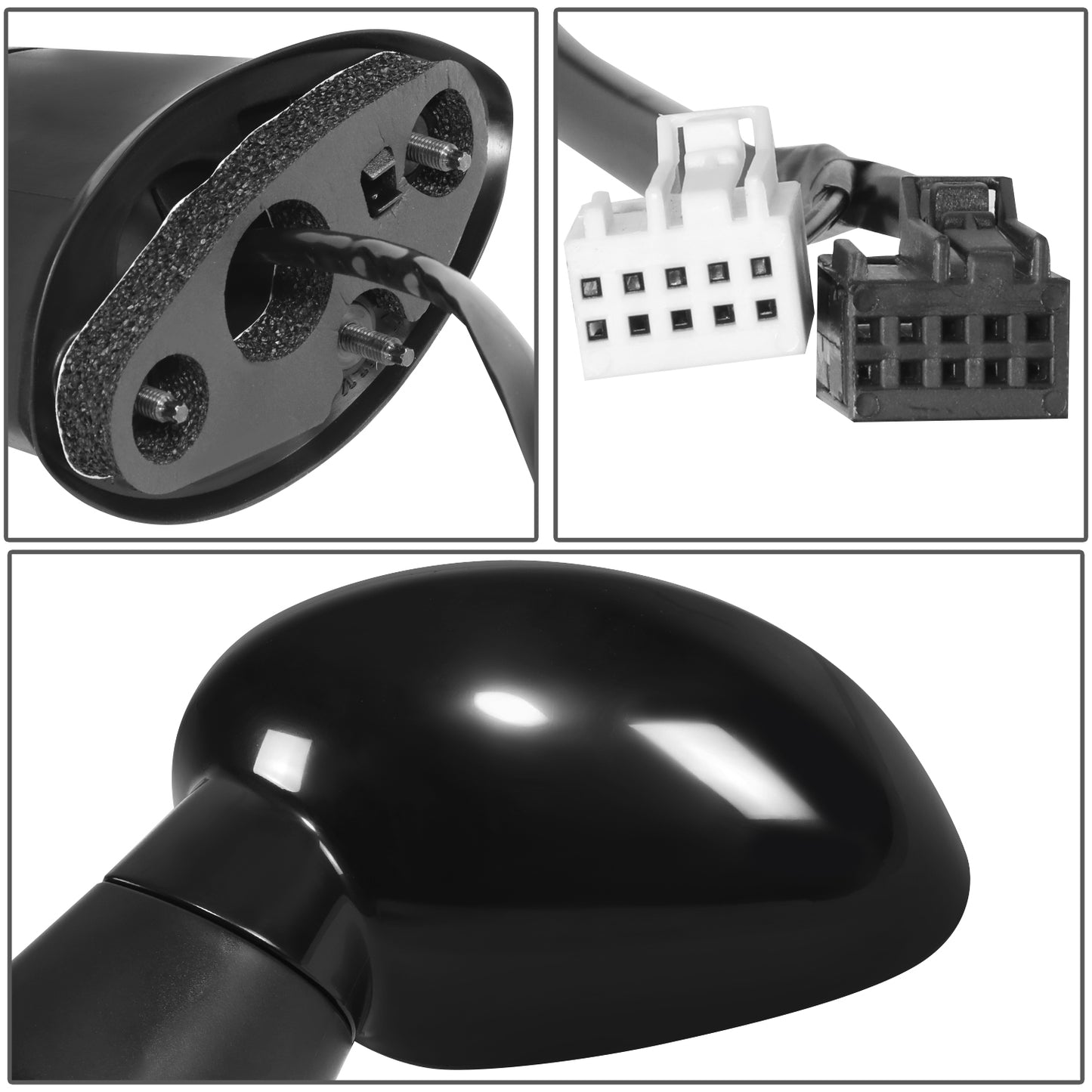 RETROVISOR MIRROR - OE STYLE - DODGE CHALLENGER 2015-2019 - WITH POWER WITH HEATED GLASS WITH BLIND SPOT - DRIVER LEFT SIDE - BLACK