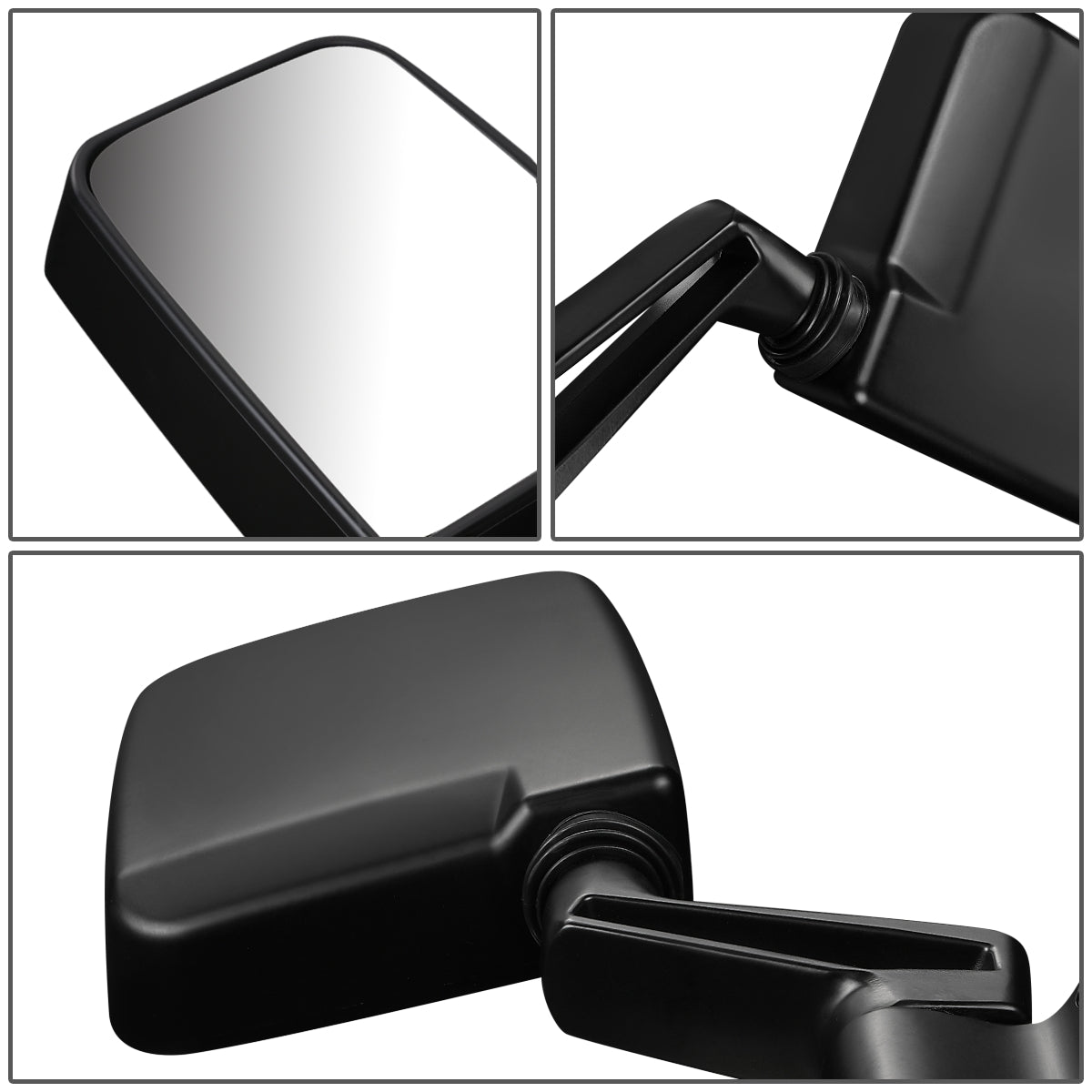 RETROVISOR MIRROR - OEM - 1987 JEEP WAGONEER / 87-93 JEEP WRANGLER - MANUAL - BLACK - RIGHT