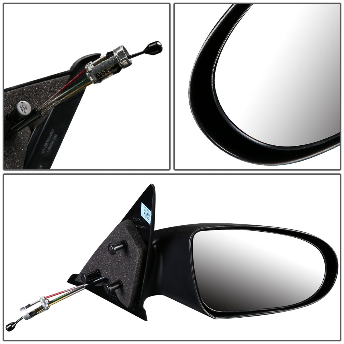 RETROVISOR MIRROR - OEM - 95-99 DODGE NEON / 95-99 PLYMOUTH NEON - MANUAL - PAINTABLE - BLACK - RIGHT