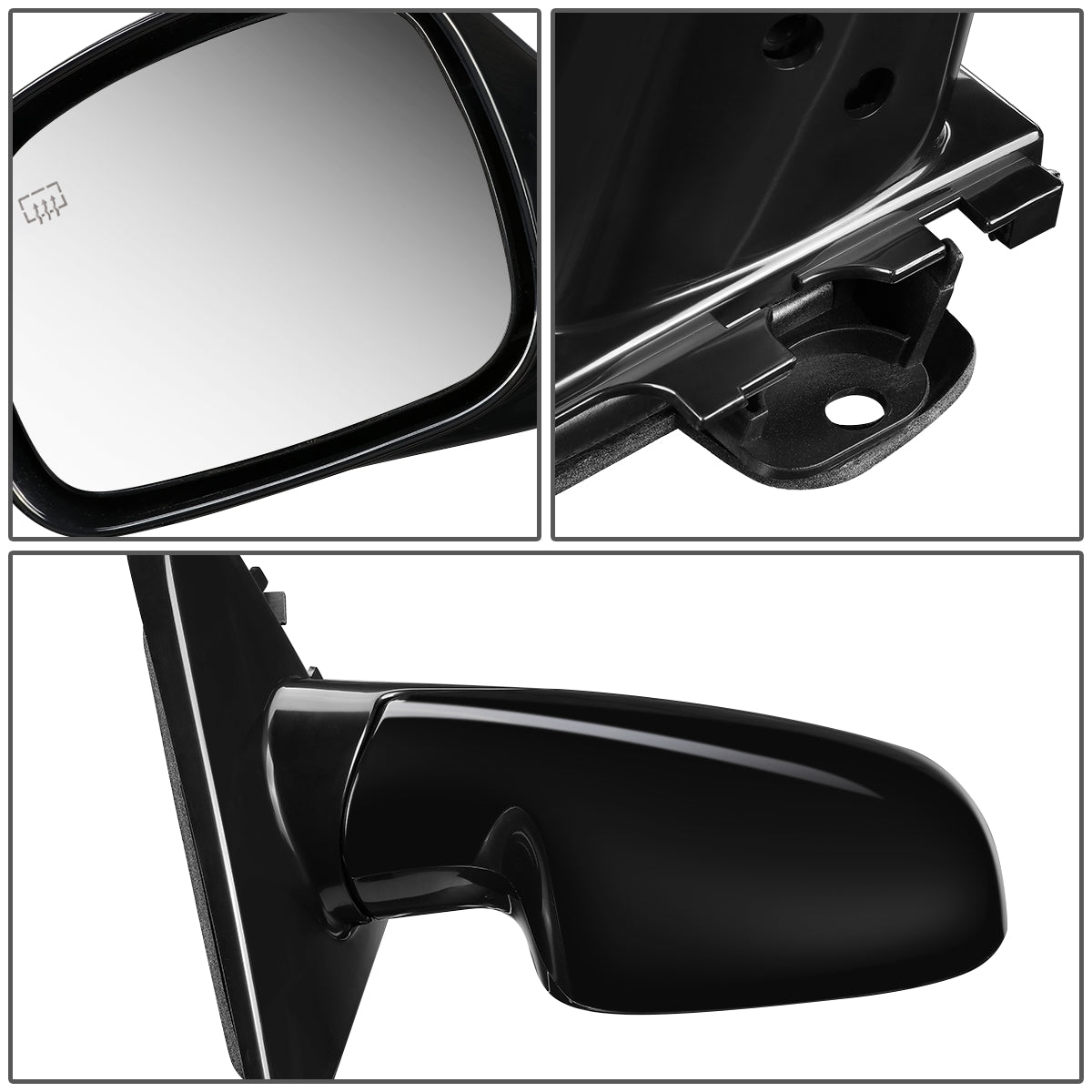 RETROVISOR MIRROR - OEM - 96-00 CHRYSLER TOWN & COUNTRY / 96-00 DODGE CARAVAN / 96-00 PLYMOUTH GRAND VOYAGER / 96-00 PLYMOUTH VOYAGER - POWERED - HEATED - PAINTABLE - BLACK - RIGHT