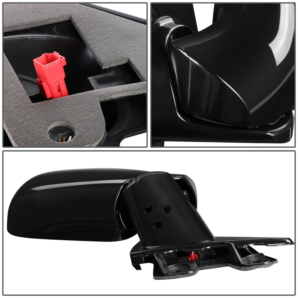 RETROVISOR MIRROR - OEM - 96-00 CHRYSLER TOWN & COUNTRY / 96-00 DODGE CARAVAN / 96-00 PLYMOUTH GRAND VOYAGER / 96-00 PLYMOUTH VOYAGER - POWERED - HEATED - PAINTABLE - BLACK - RIGHT