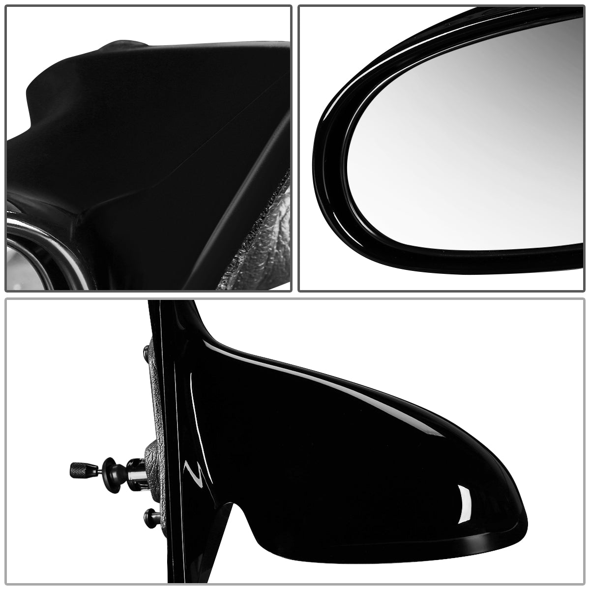 RETROVISOR MIRROR - OEM - 93-97 CHRYSLER CONCORDE / 94-97 CHRYSLER LHS / 93-97 DODGE INTREPID / 93-97 EAGLE VISION - MANUAL - PAINTABLE - BLACK - RIGHT