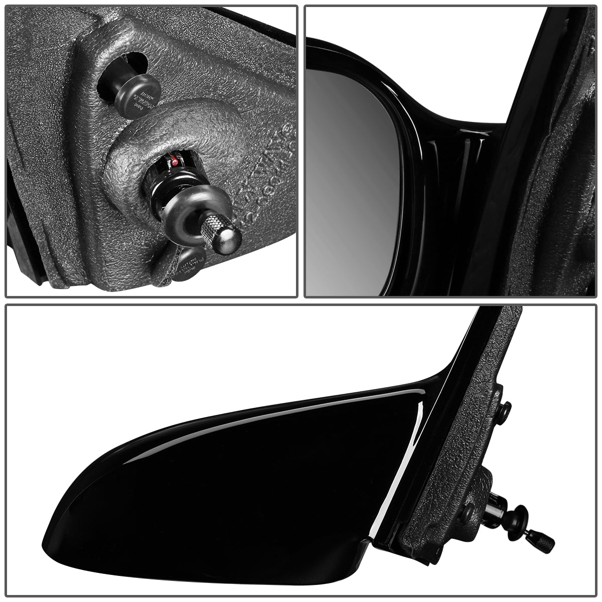 RETROVISOR MIRROR - OEM - 93-97 CHRYSLER CONCORDE / 94-97 CHRYSLER LHS / 93-97 DODGE INTREPID / 93-97 EAGLE VISION - MANUAL - PAINTABLE - BLACK - RIGHT