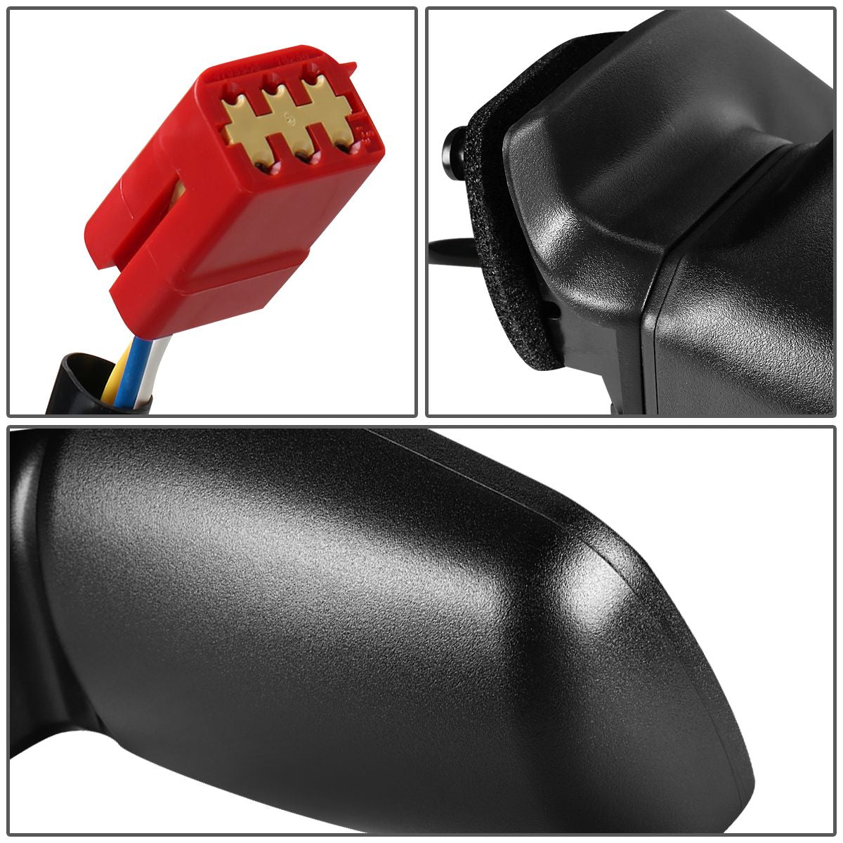 RETROVISOR MIRROR - OEM - 93-95 JEEP GRAND CHEROKEE - POWERED - PAINTABLE - BLACK - RIGHT