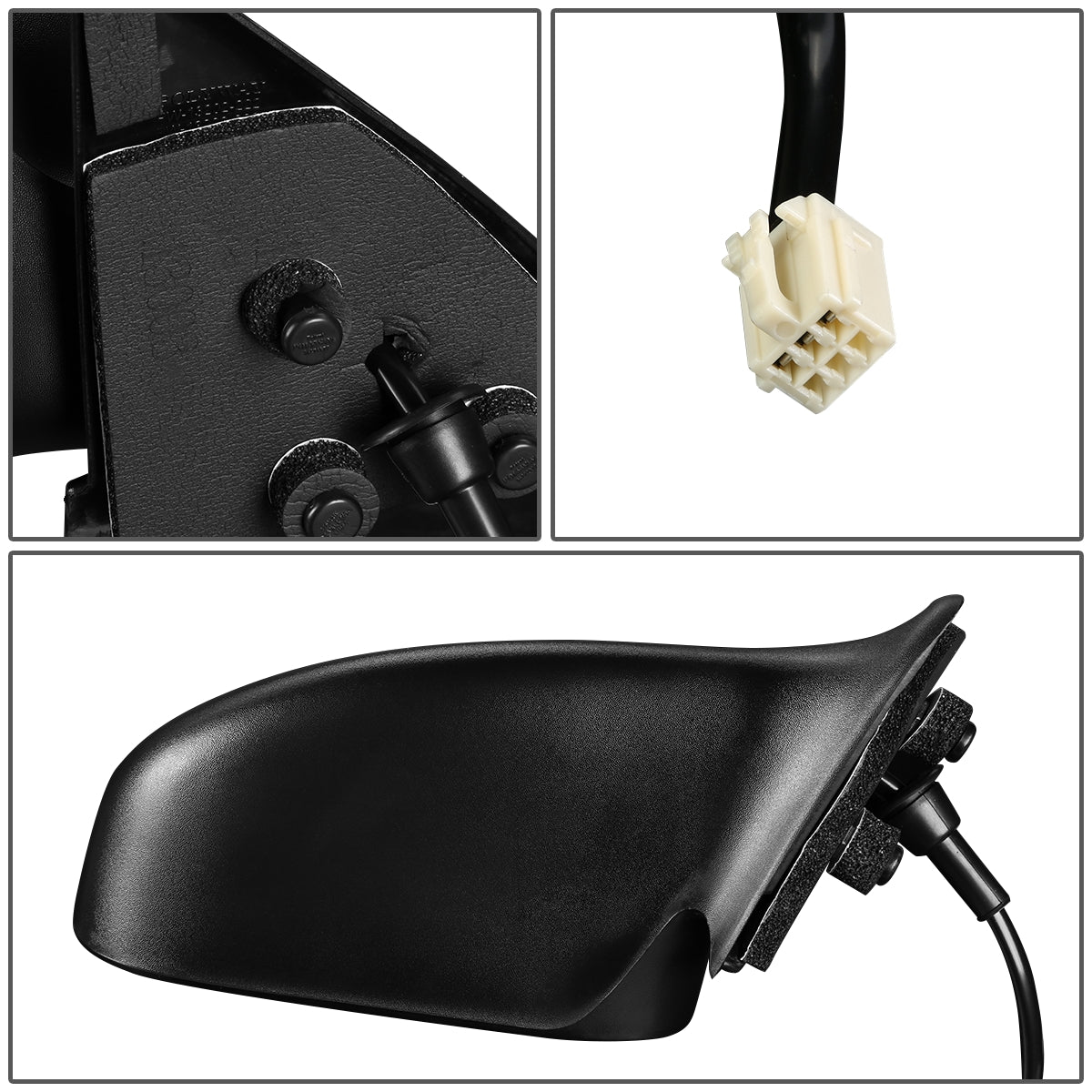 RETROVISOR MIRROR - OEM - 97-00 DODGE DAKOTA / 98-00 DODGE DURANGO - POWERED - TEXTURED - BLACK - RIGHT