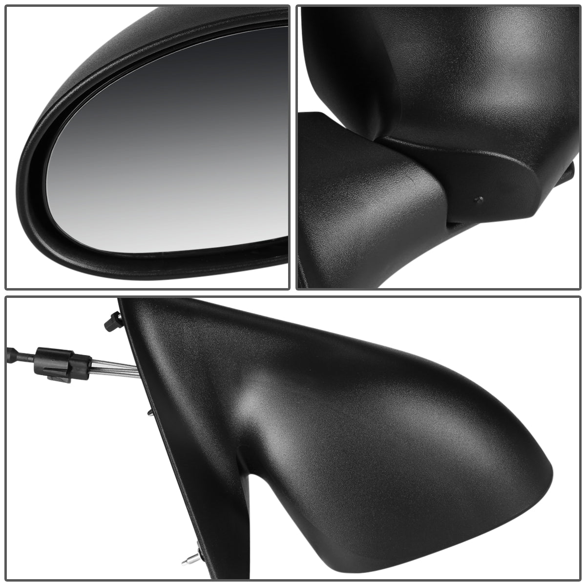 RETROVISOR MIRROR - OEM - 00-05 DODGE NEON / 00-01 PLYMOUTH NEON - MANUAL - PAINTABLE - BLACK - RIGHT