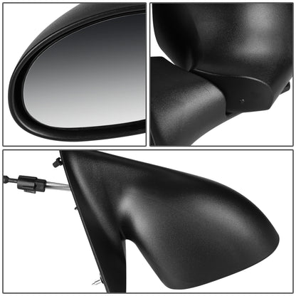 RETROVISOR MIRROR - OEM - 00-05 DODGE NEON / 00-01 PLYMOUTH NEON - MANUAL - PAINTABLE - BLACK - RIGHT