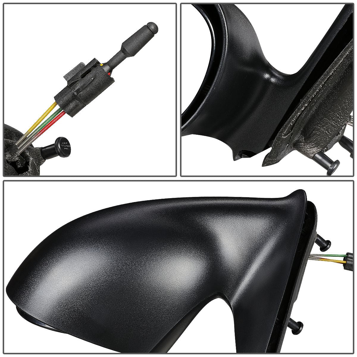 RETROVISOR MIRROR - OEM - 01-03 CHRYSLER PT CRUISER - MANUAL - PAINTABLE - BLACK - RIGHT