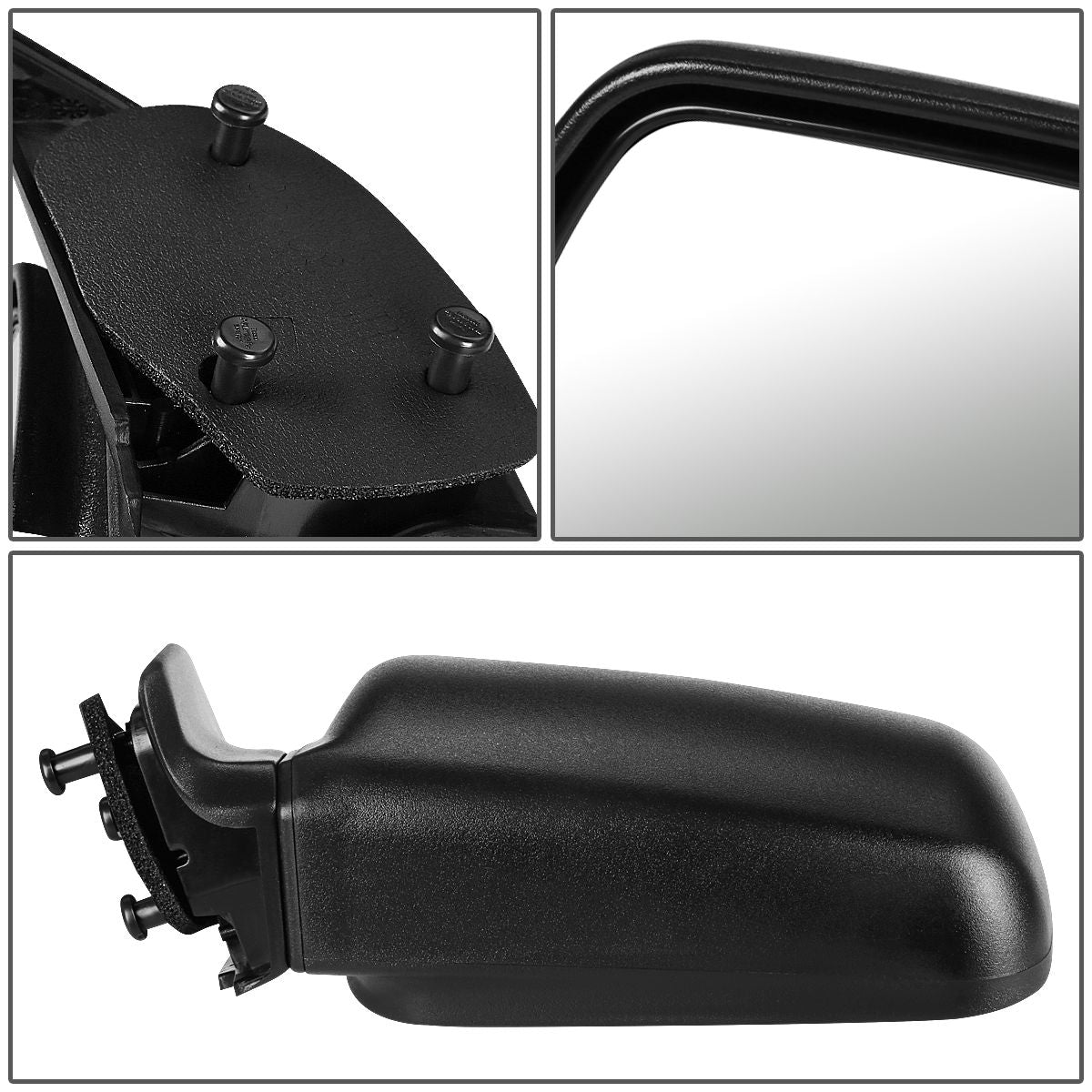 RETROVISOR MIRROR - OEM - 93-95 JEEP GRAND CHEROKEE - MANUAL - PAINTABLE - BLACK - RIGHT