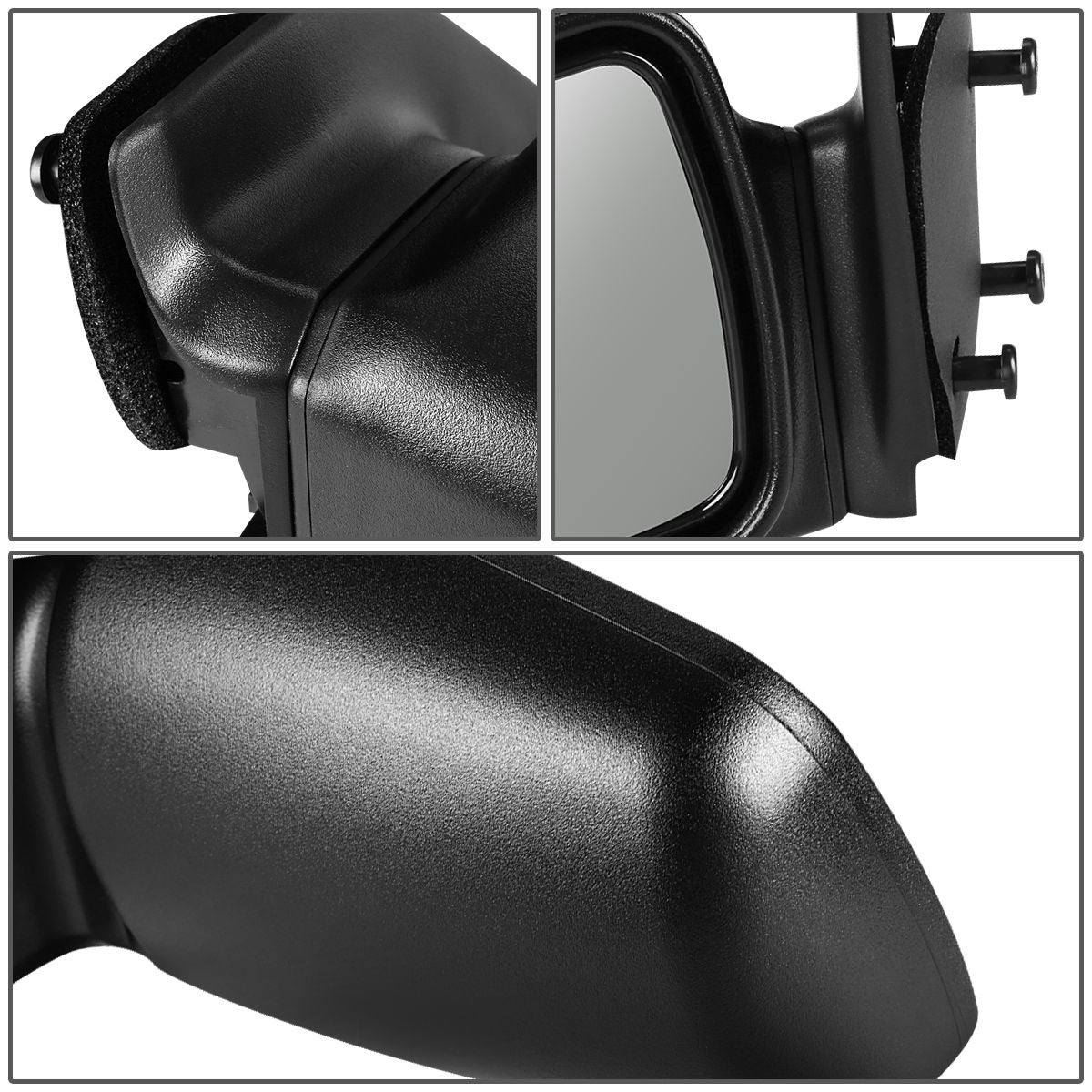 RETROVISOR MIRROR - OEM - 93-95 JEEP GRAND CHEROKEE - MANUAL - PAINTABLE - BLACK - RIGHT