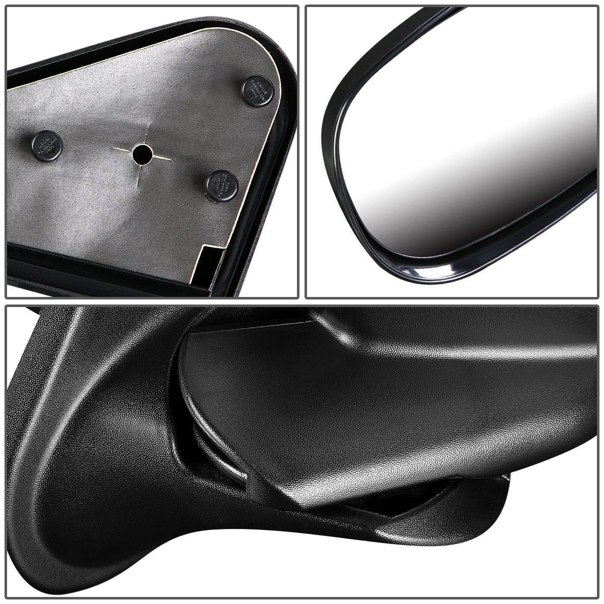 RETROVISOR MIRROR - OEM - 98 DODGE B1500, B2500, B3500 / 99-03 DODGE RAM 1500, 2500, 3500 VAN - MANUAL - TEXTURED - BLACK - RIGHT